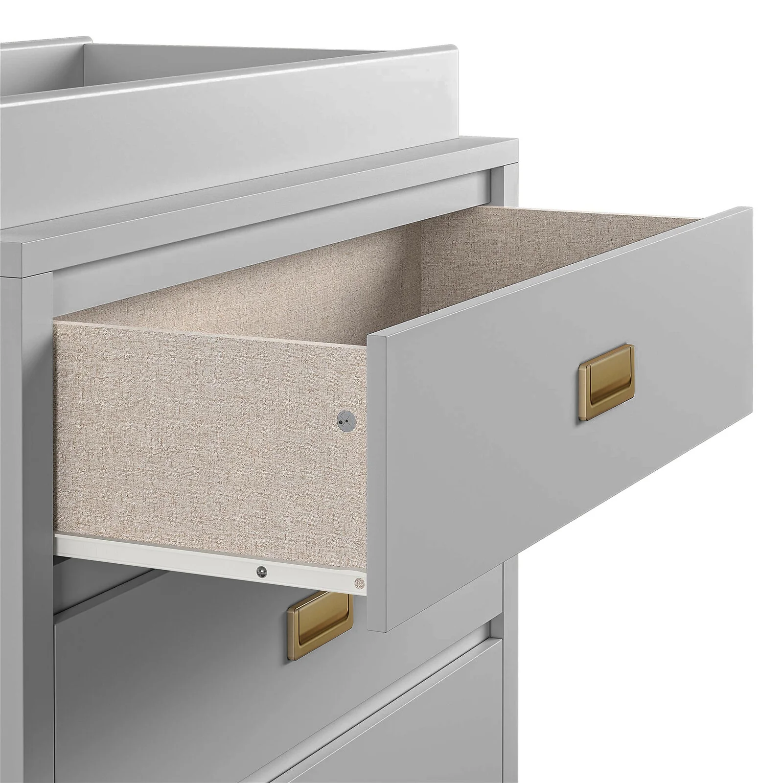 Dorel Haven 3Drawer Dresser GRYGold 2BX view 4