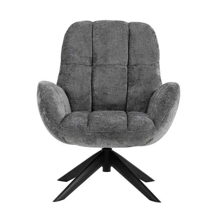 Dorel Glenfield Armchair with Swivel Function Grey Chenille view 5