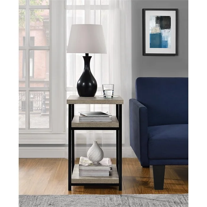 Dorel Elmwood End Table Distressed Grey Oak view 3