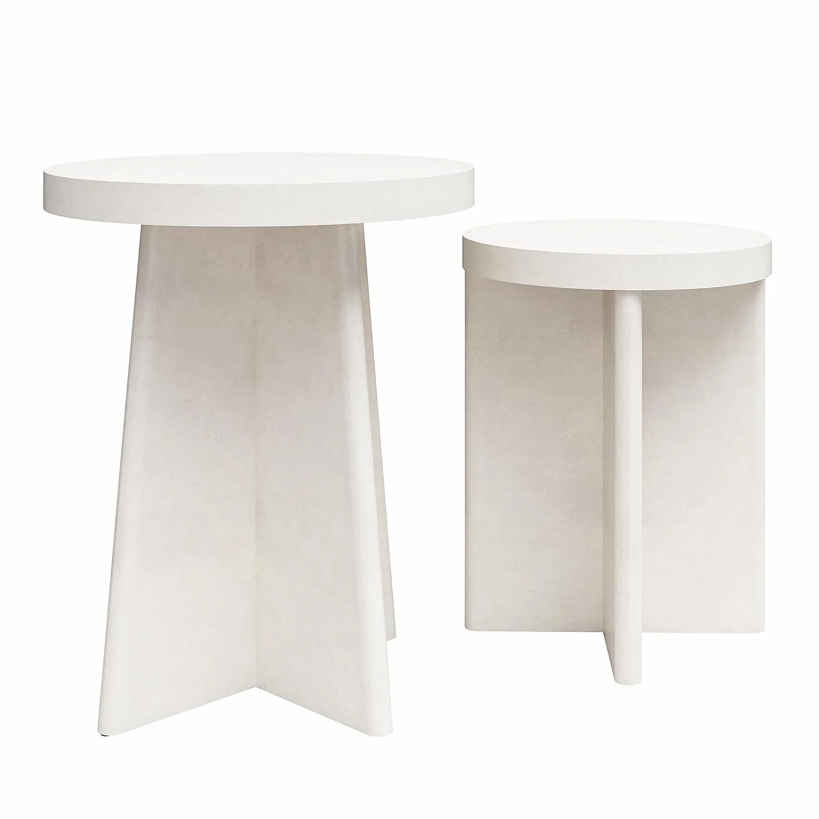 Dorel Liam Round End Tables 2pk Plaster