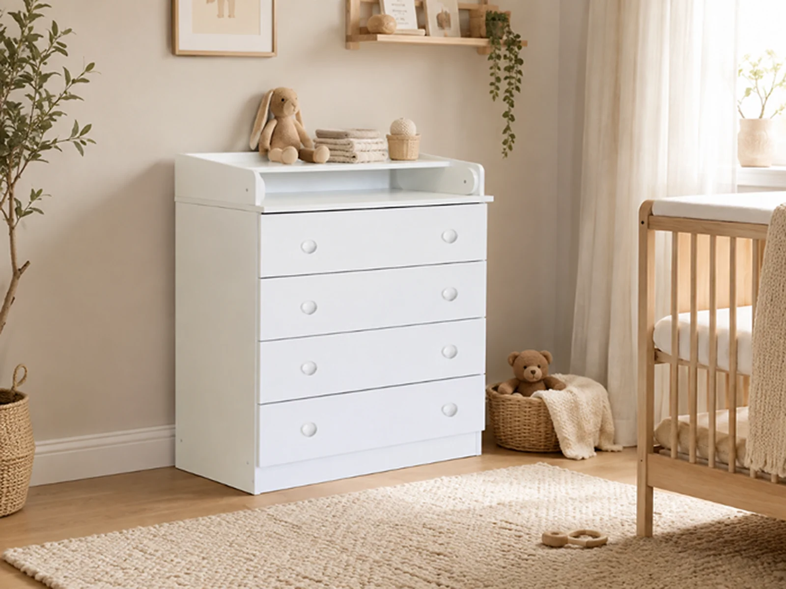 Kidsaw Kudl Kids 4 Drawer Changing Unit with Removable Board White – view 2