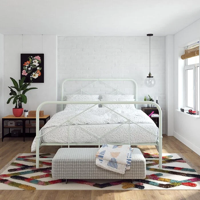 Novogratz Francis Farmhouse Metal Bed Dusty Green King view 6