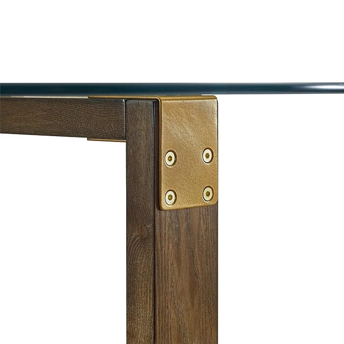 Dorel Bronx Dining Table Oak Brass One Size view 4