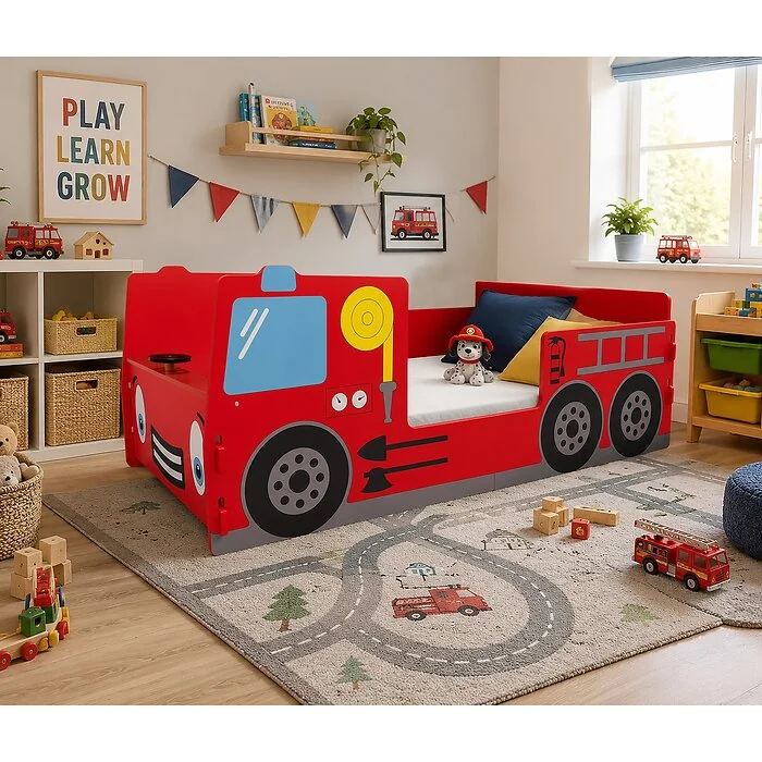 Kidsaw red fire engine toddler bed