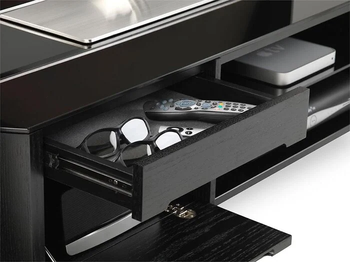 Dorel Finewoods TVcabinet in Black with 1 Drawer 1 Flap view 5