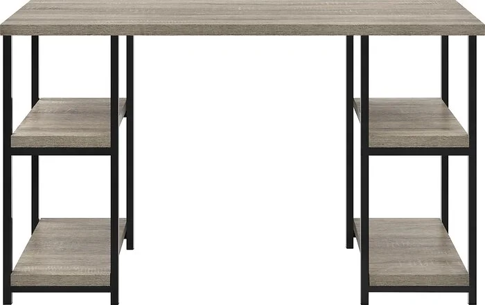 Dorel Elmwood Double Pedestal Desk Distressed Grey Oak view 5