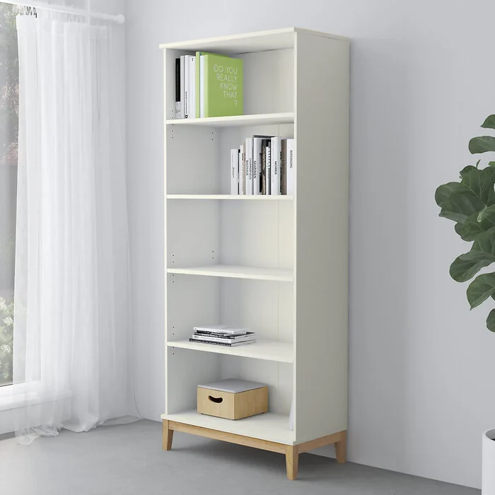 Dorel Pelle Bookcase 4SH WhiteWotan Oak view 2