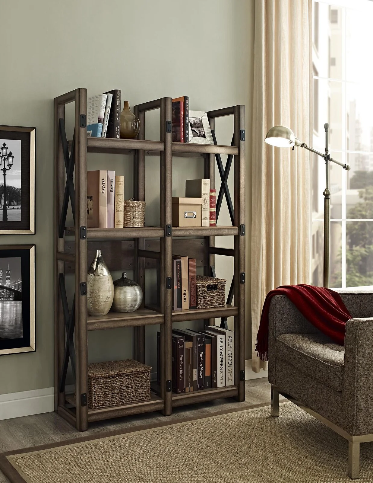 Dorel Wildwood BookcaseRoom Divider Espresso