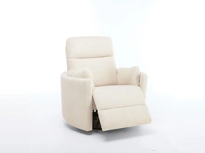 Kidsaw 1 Seater Electric Recliner Chair Ribbed Fabric Beige – view 6