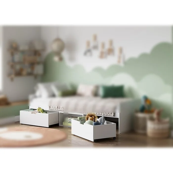 Kidsaw Kudl Flash white 2 drawer under bed storage
