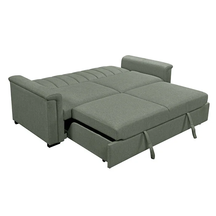 Dorel Charlotte 3 Seater Sofa Bed Moss Green Fabric view 6