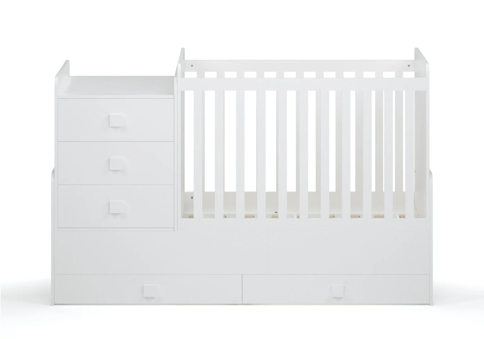 Kidsaw Kudi Combi 4 in 1 Cot Bed with Changing Unit White – view 10