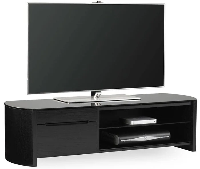 Dorel Finewoods TVcabinet in Black with 1 Drawer 1 Flap view 2