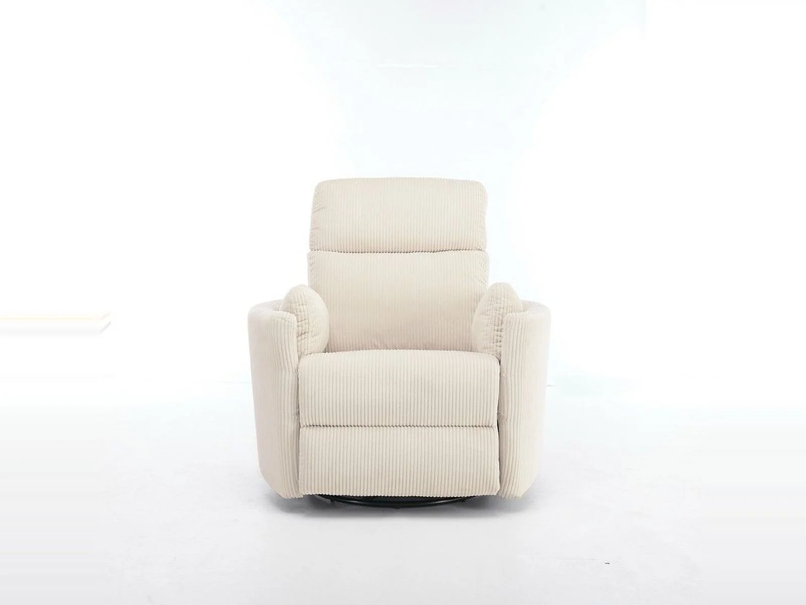 Kidsaw 1 Seater Electric Recliner Chair Ribbed Fabric Beige – view 7