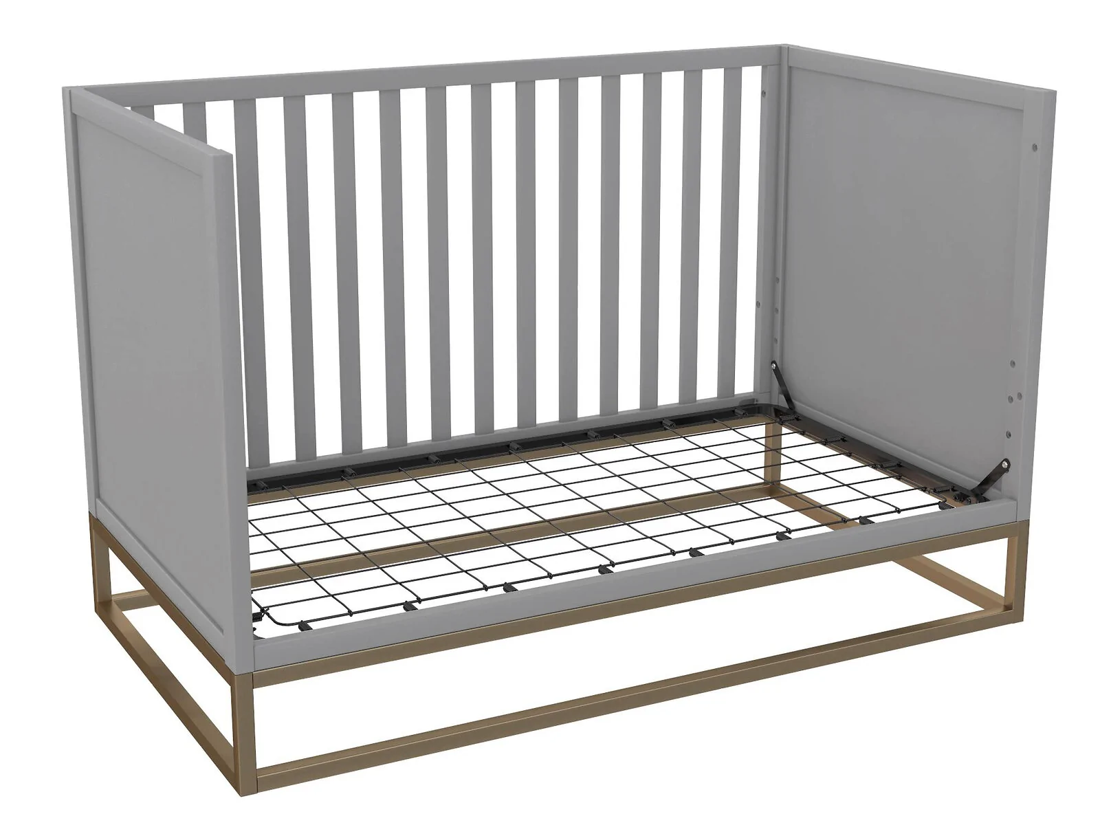 Dorel Haven 3in1 Crib GRY Wgold Base Wrail view 5