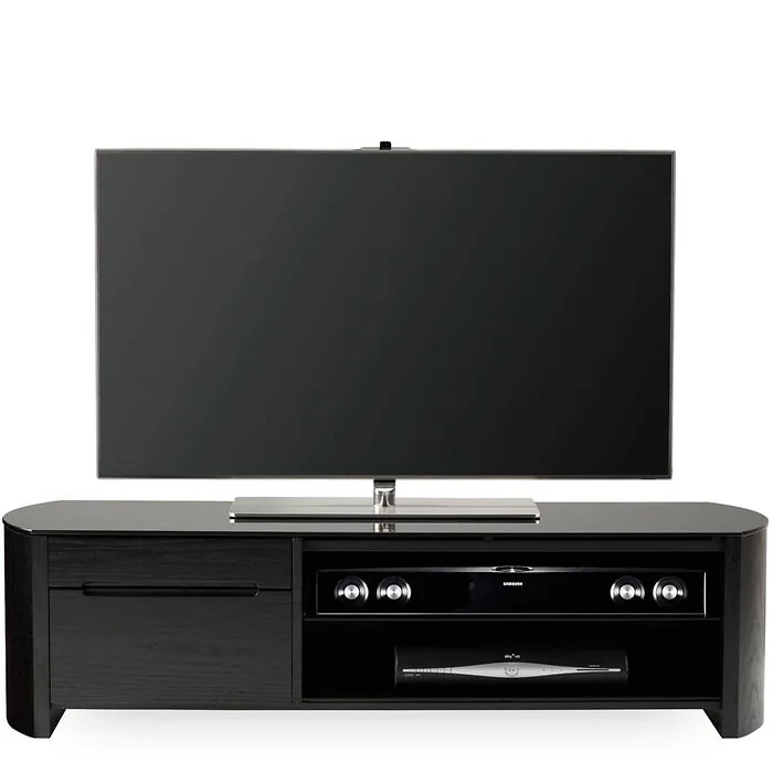 Dorel Finewoods TVcabinet in Black with 1 Drawer 1 Flap