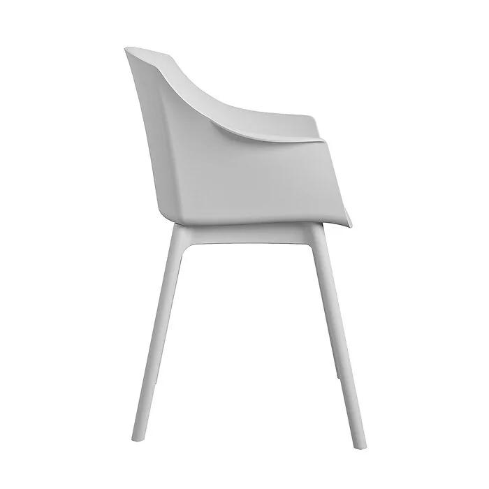 Dorel Camelo Resin Dining Chairs 2PK Light Gray view 4