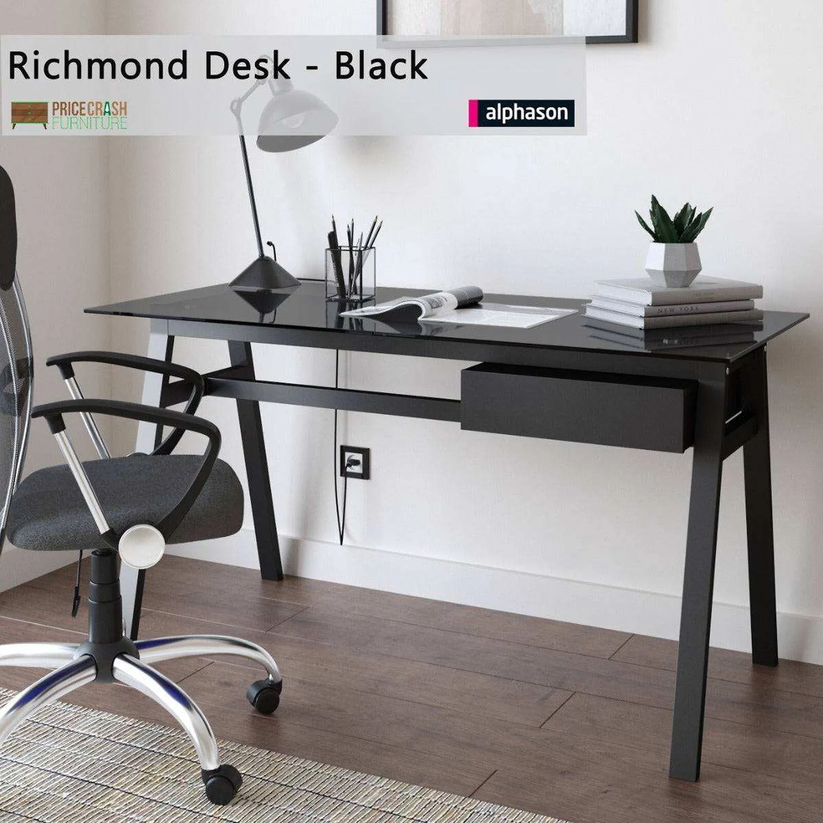 Dorel Richmond Desk Metal 76 x 140 x 65 Cm