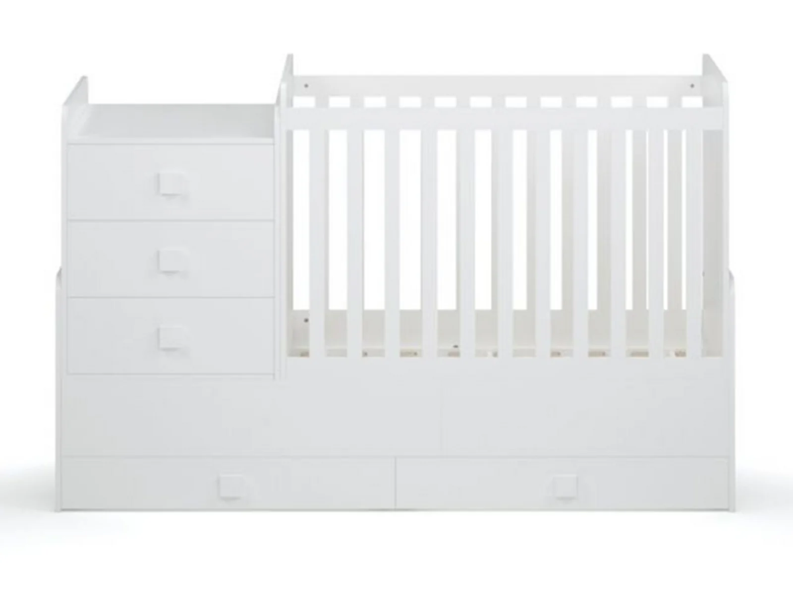 Kidsaw Kudi Combi 4 in 1 Cot Bed with Changing Unit White – view 6