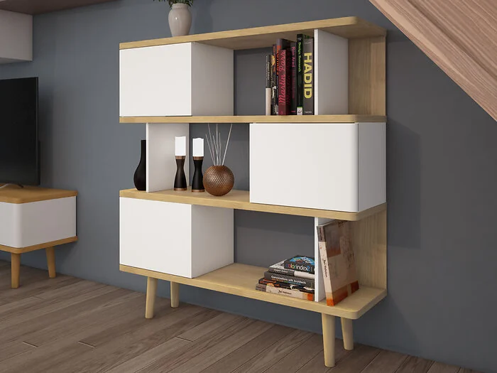 Dorel LOFT24 Alandra Bookcase OakWhite view 3