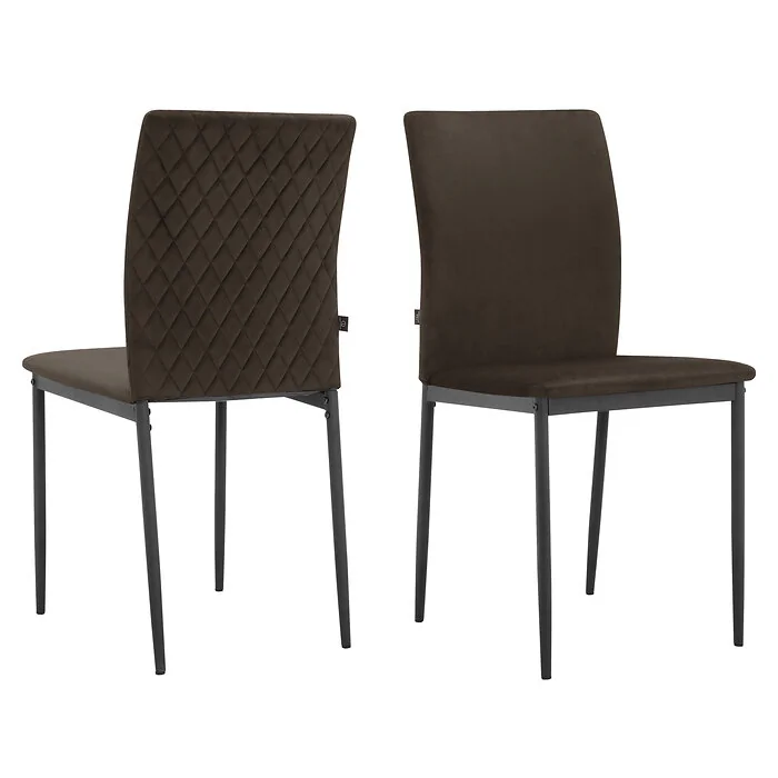 Dorel Pavia Dining Chair in Velvet Mink 2 Pack