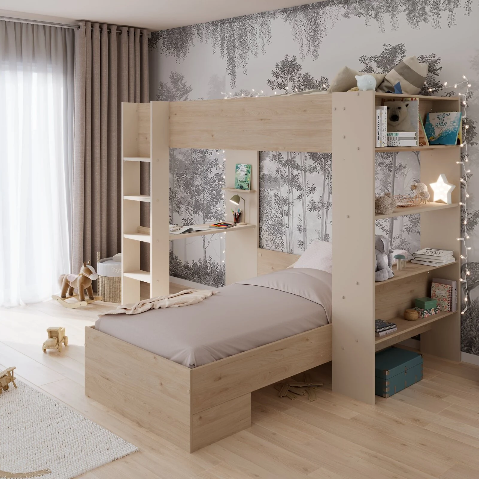Kids Avenue Oasis Bunk Bed Oak & Cashmere – view 12