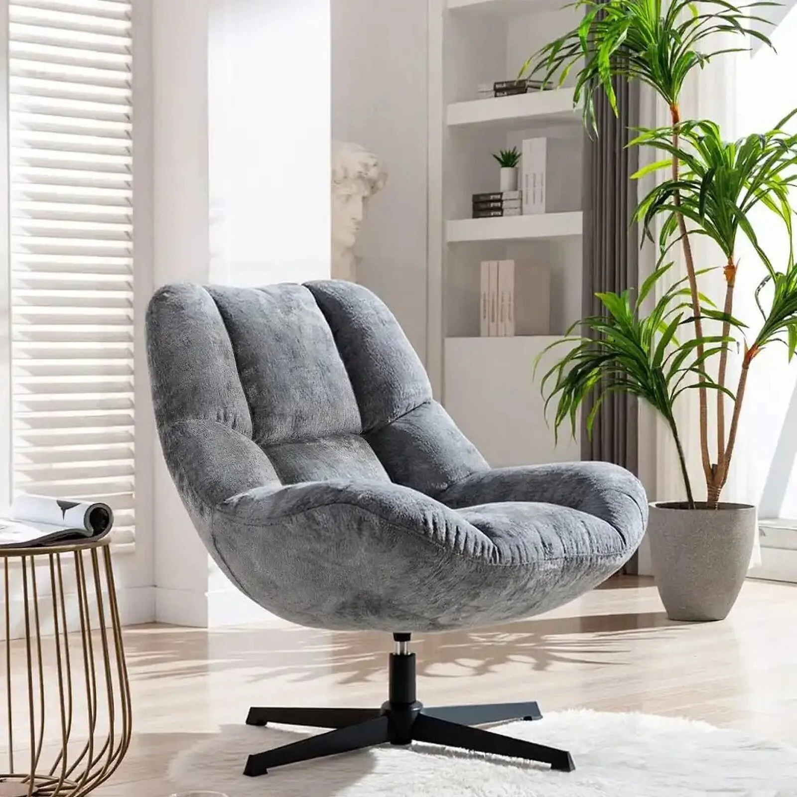 Dorel Silverdale Lounge Chair with Swivel Function Chenille