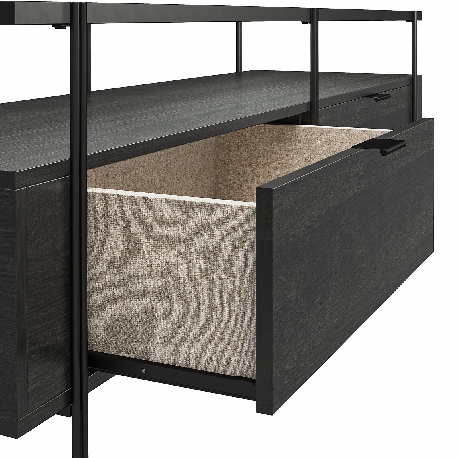 Dorel Wainwright TV Stand 60in Black Oak view 4