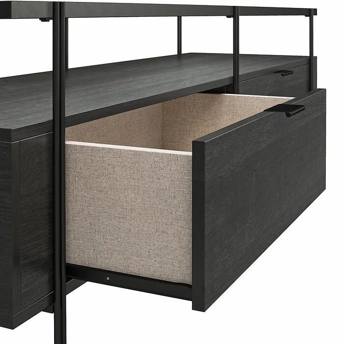 Dorel Wainwright TV Stand 60in Black Oak view 4