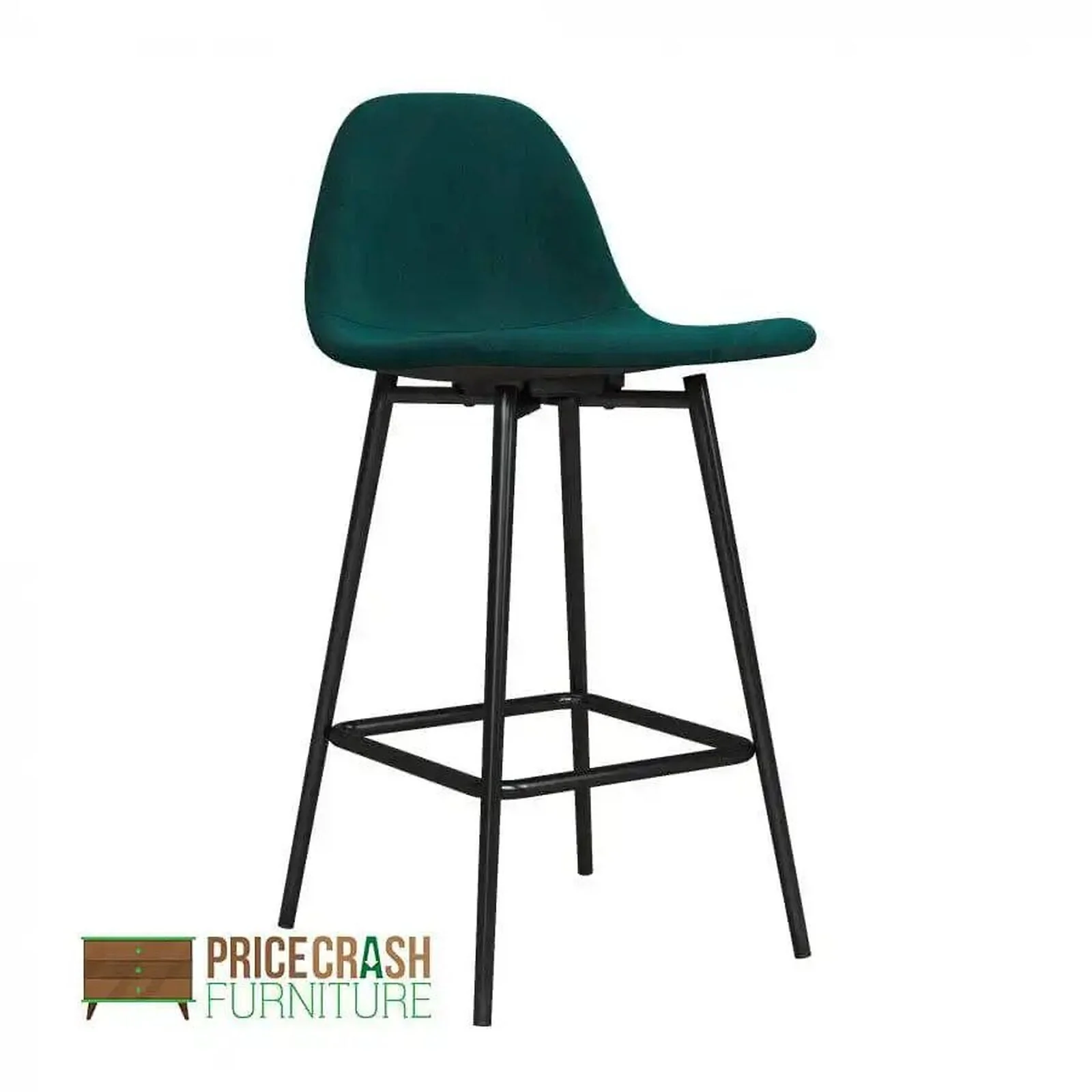 Dorel Calvin Upholstered Counter Stool Metal Velvet view 3