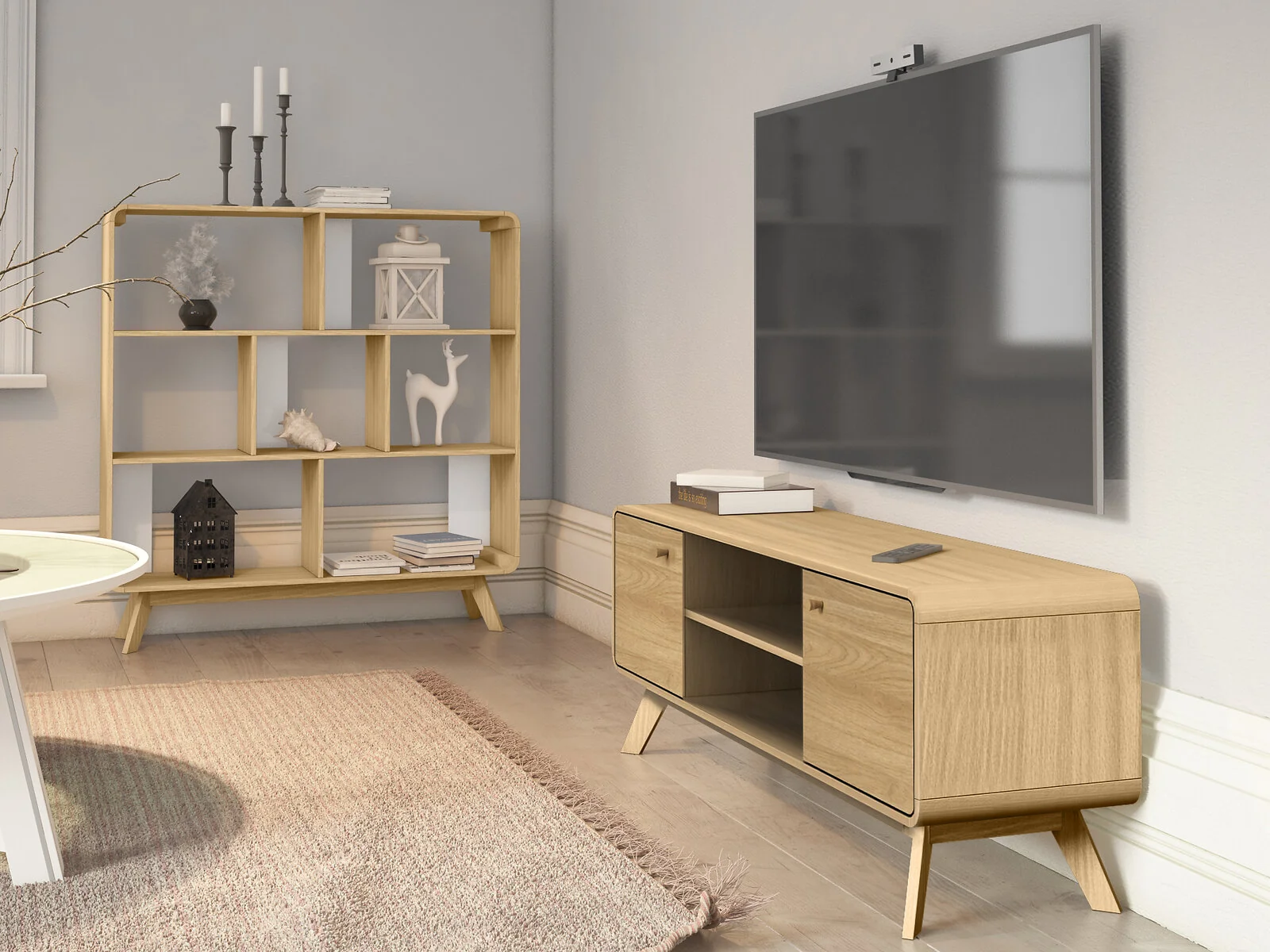 Dorel LOFT24 Cassie 2 Door TV Stand Oak view 3