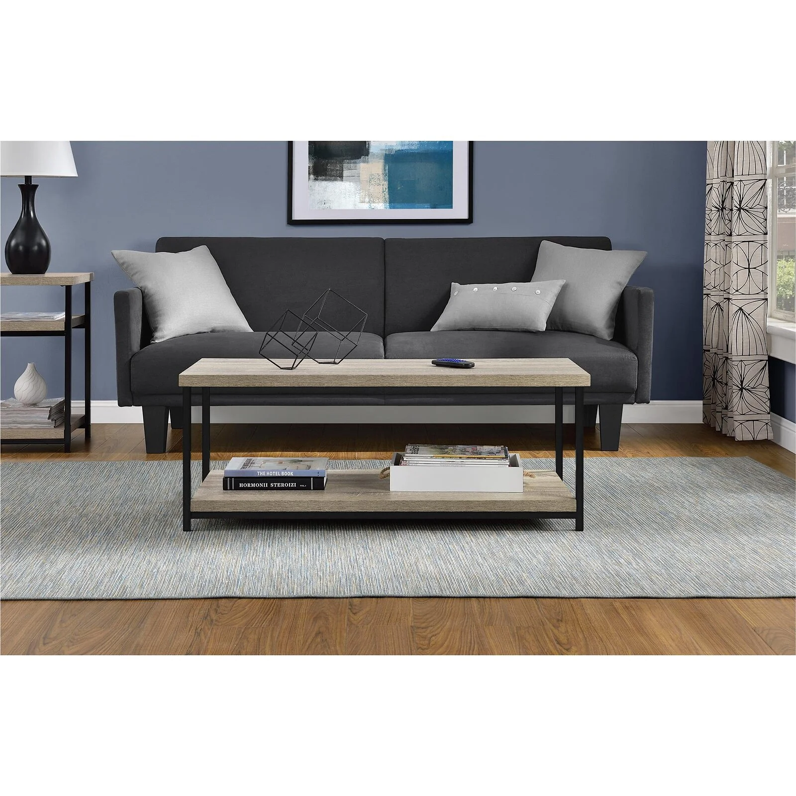 Dorel Elmwood Coffee Table - Distressed Grey Oak view 4