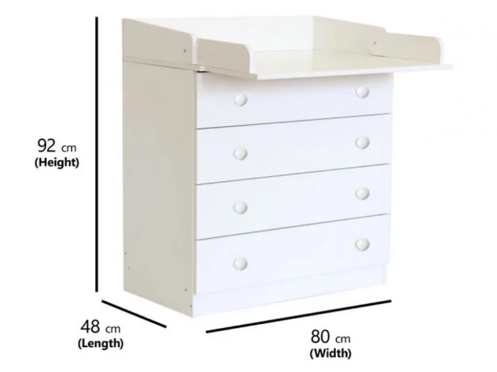 Kidsaw Kudl Kids 4 Drawer Changing Unit with Removable Board White – view 5