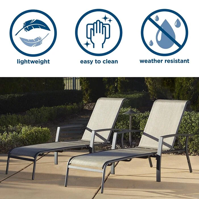 Dorel COSCO Serene Ridge Adjustable Sun Loungers 2PK Brown view 5