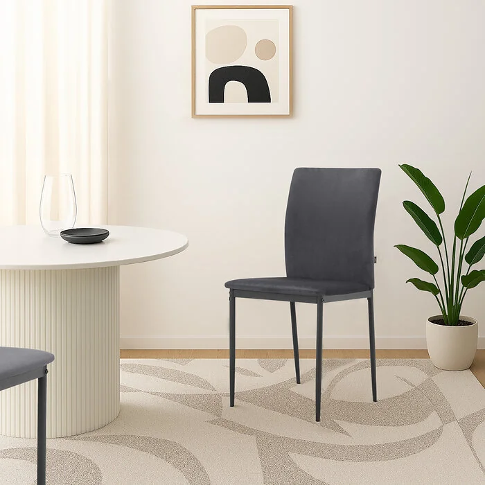 Dorel Pavia Dining Chair in Velvet Anthracite 2 Pack view 2