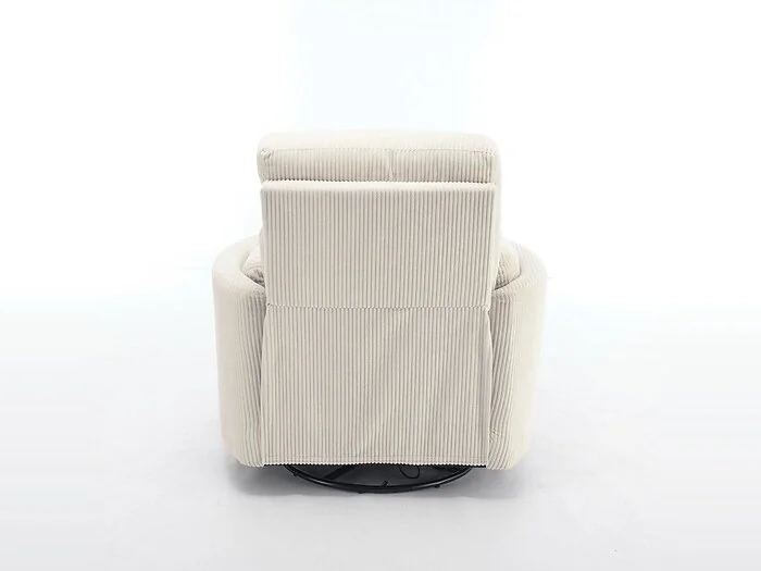 Kidsaw 1 Seater Electric Recliner Chair Ribbed Fabric Beige – view 9
