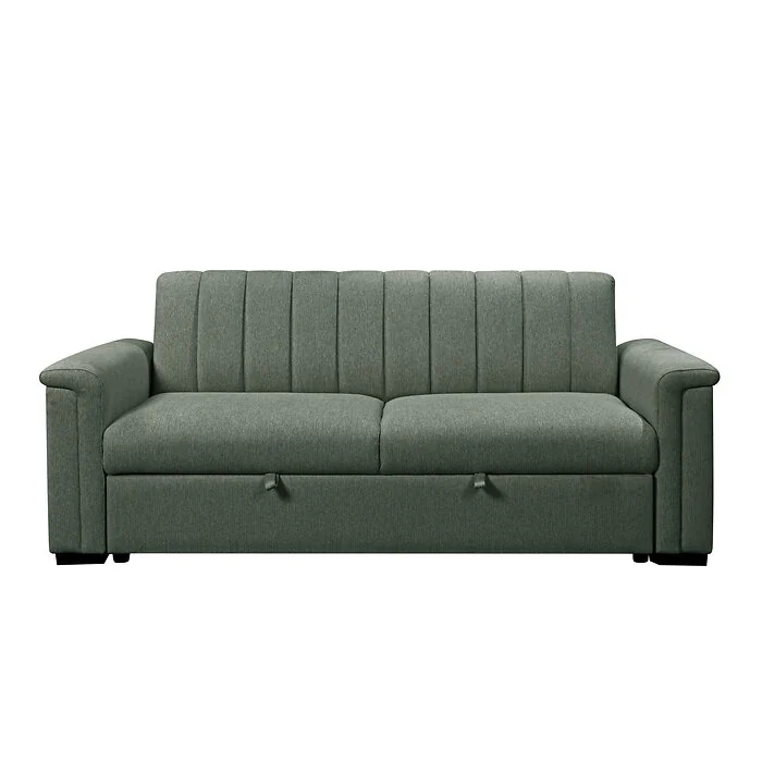 Dorel Charlotte 3 Seater Sofa Bed Moss Green Fabric view 3