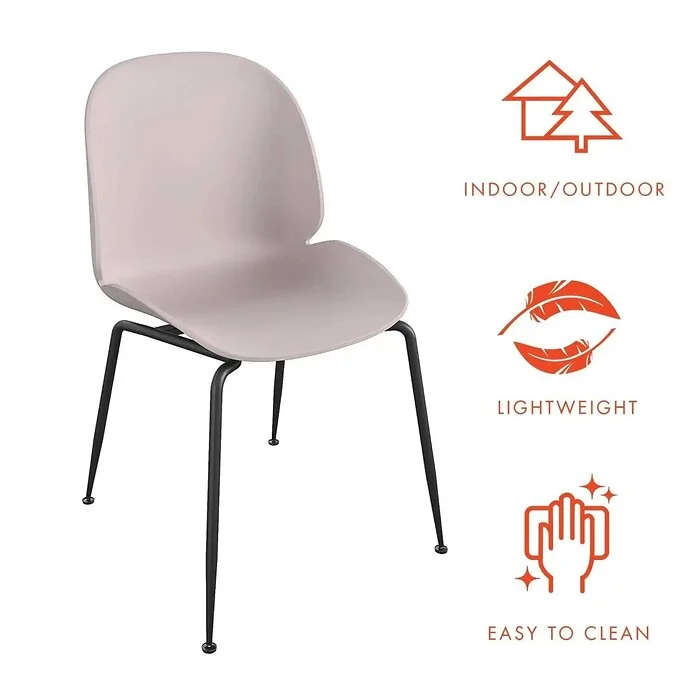 Dorel Aria Resin Dining Chair Light Pink 4 Pk view 5