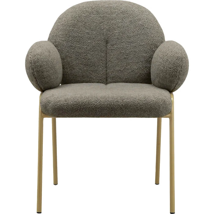 Dorel Iwama Dining Chair Set of 2 in Teddy Fabric Dark Mink view 3