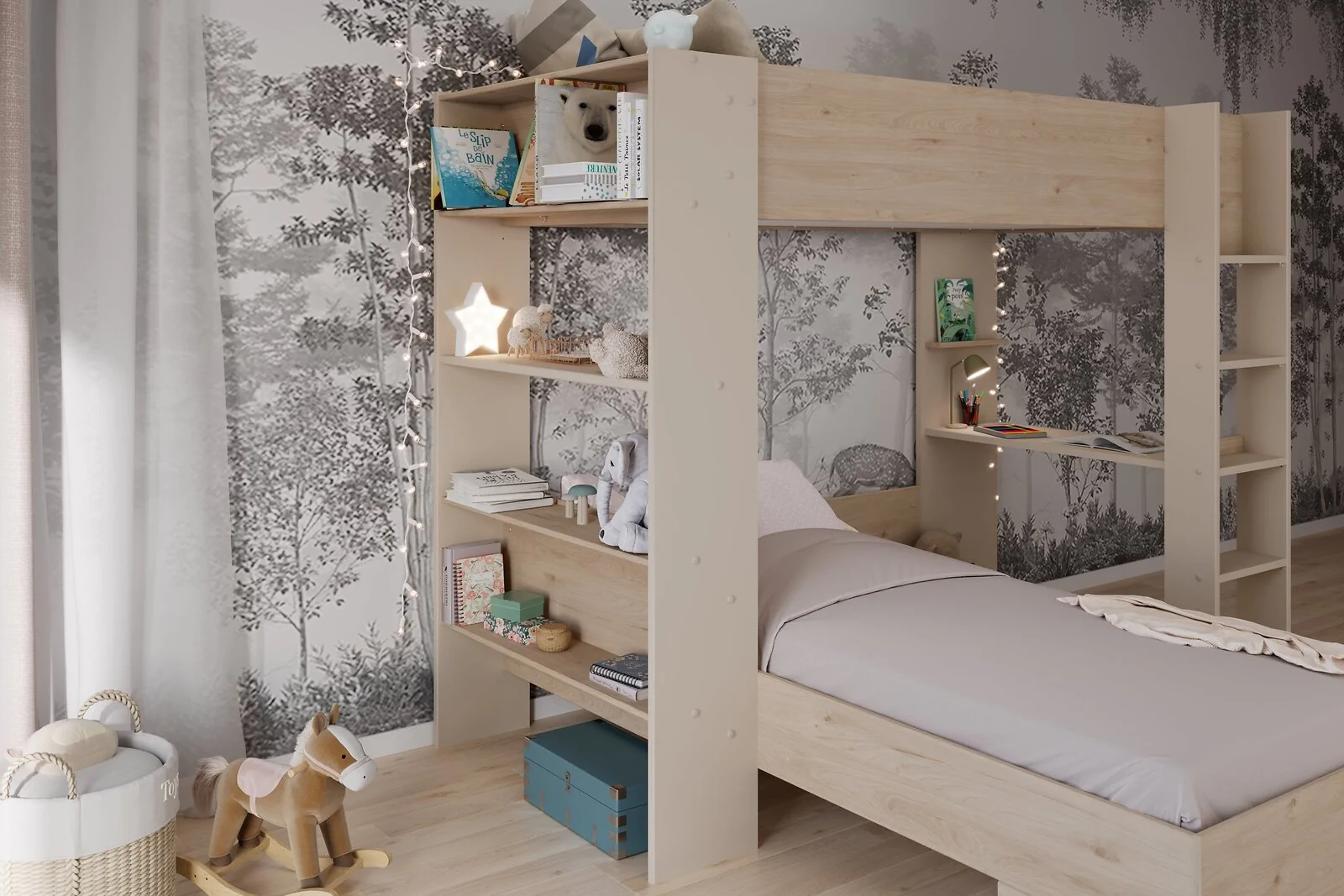 Kids Avenue Oasis Bunk Bed Oak & Cashmere – view 4