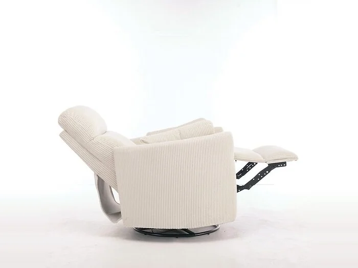 Kidsaw 1 Seater Electric Recliner Chair Ribbed Fabric Beige – view 8