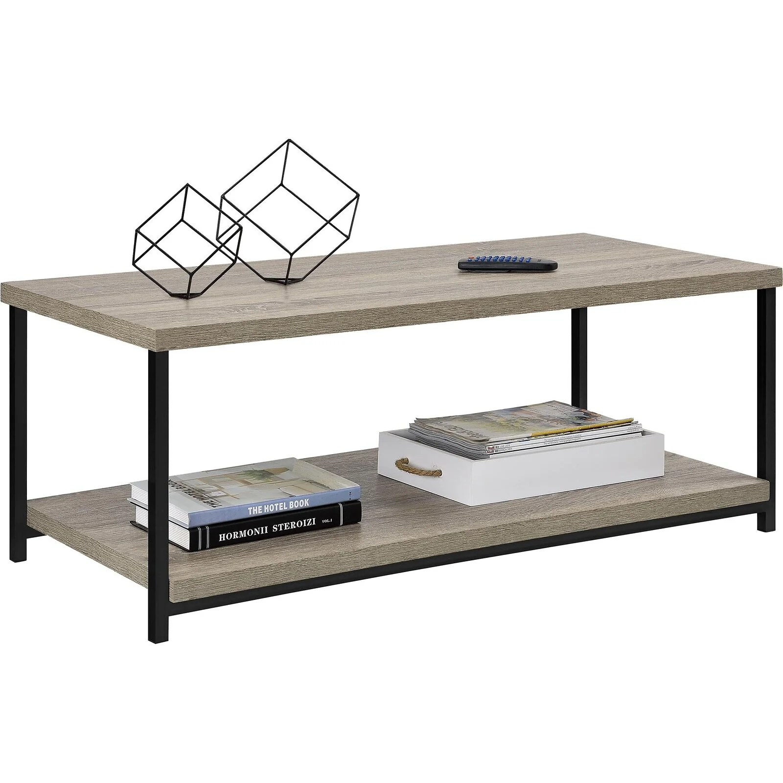 Dorel Elmwood Coffee Table - Distressed Grey Oak view 2
