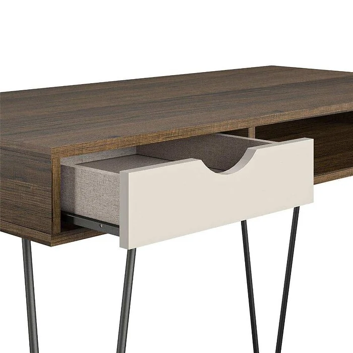 Dorel Harmony Concord Desk with Storage in Brown Grey view 4