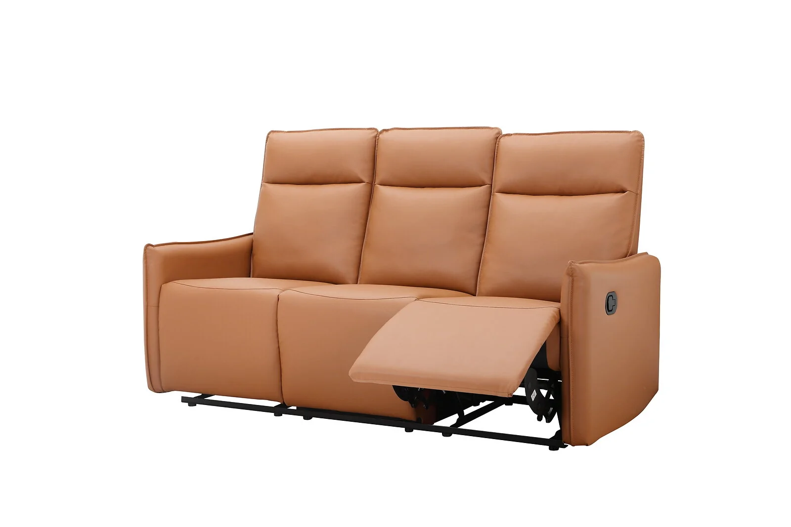Dorel Lugo 3 Seater Sofa with 2 Manuel Recliner Cognac PU view 4