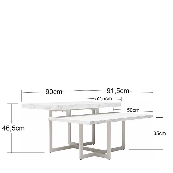 Dorel Brielle Coffee Table White Faux Marble view 2