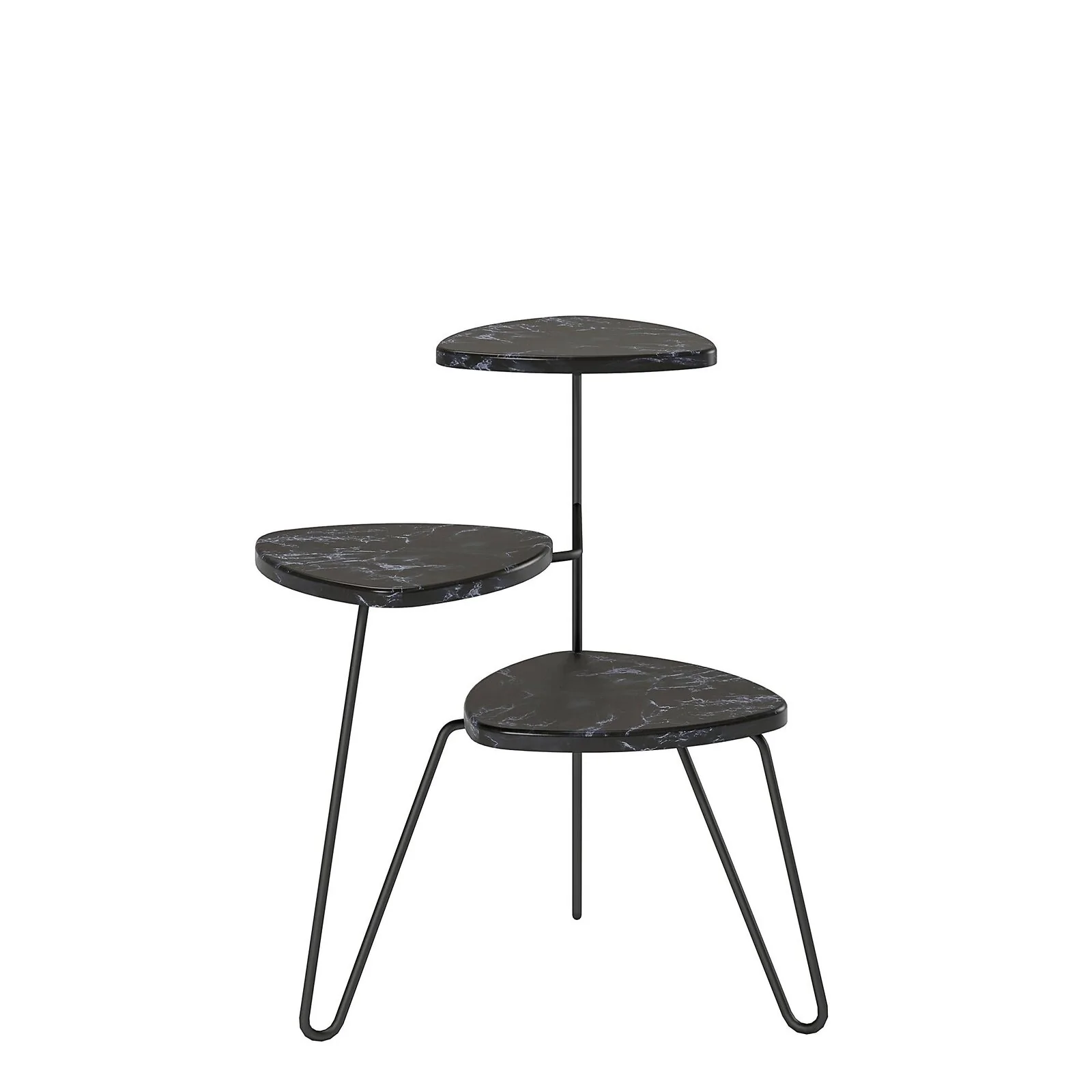Dorel Athena Plant Stand in Black Marble