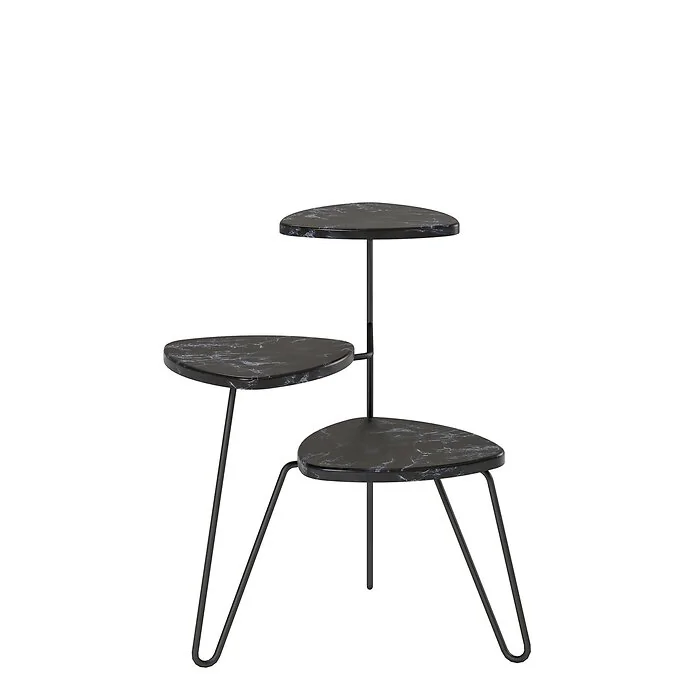 Dorel Athena Plant Stand in Black Marble