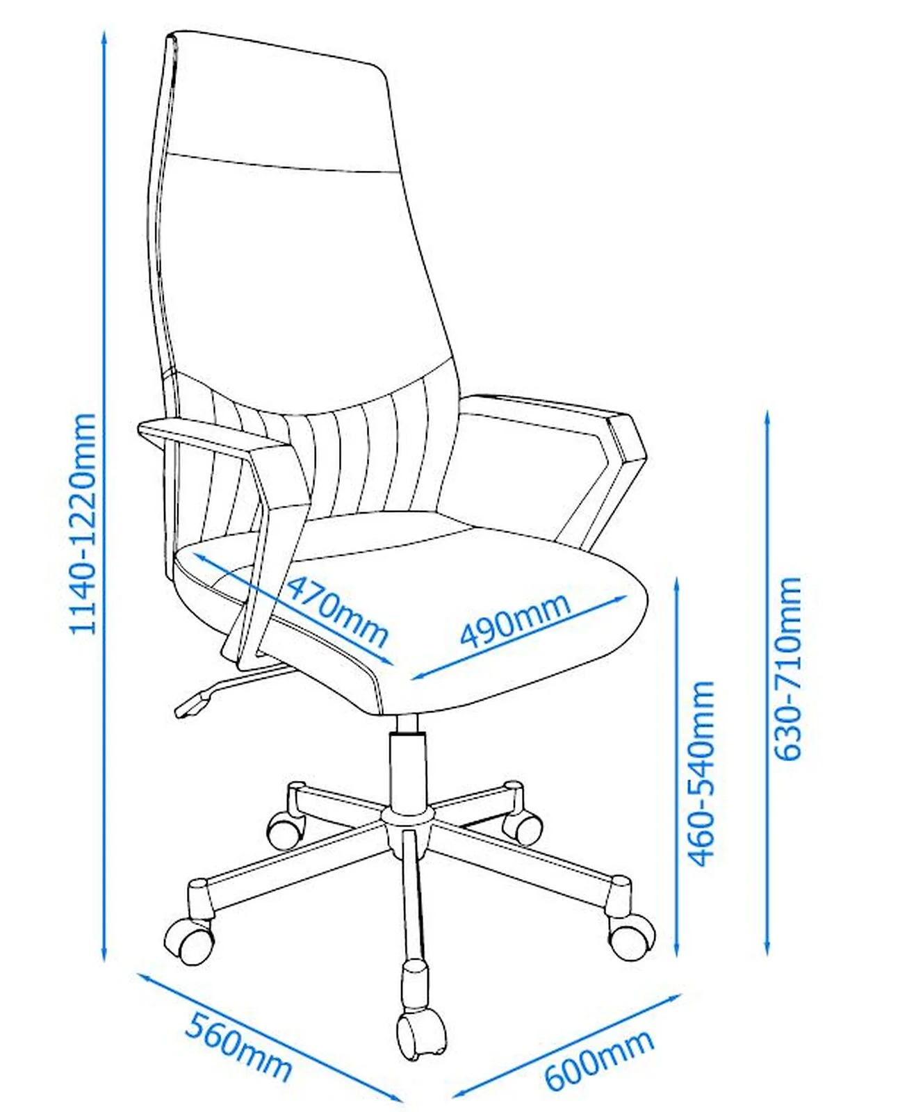 Alphason Brooklyn Chair High Back - Black view 5