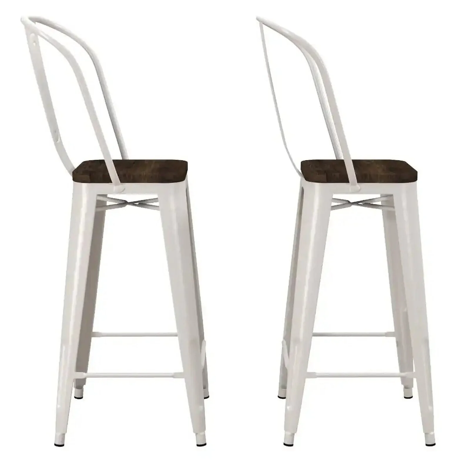 Dorel Luxor 30 Metal Barstool Set of 2 White view 6