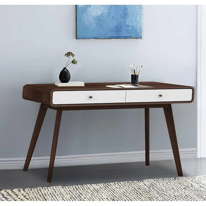 Dorel Cassie Desk Walnut Look White view 2